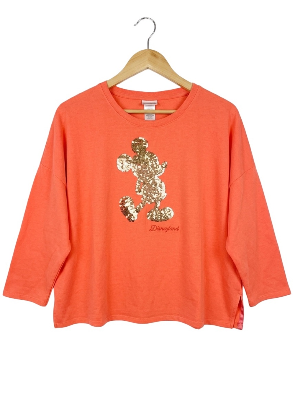 Disneyland Plus Size Orange Sequin Mickey Mouse Sweatshirt Top 3X Fall Halloween
